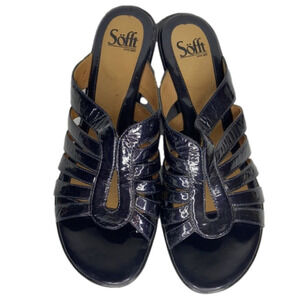 Soffit Women’s Deep Purple Open Toe Wedge Sandals Size 9M